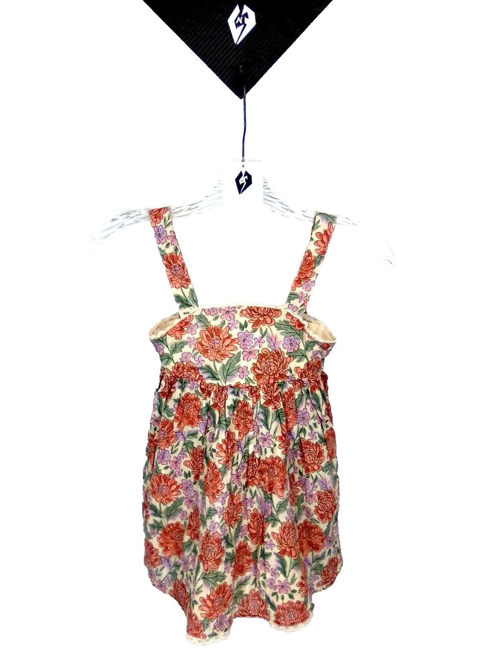 Tommy Bahama Girl's Cottage  Ivory Floral Print Strap Lined Summer Dress Size 3T
